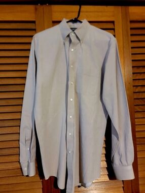 Lands' End Beige Oxford Button-Down Shirt